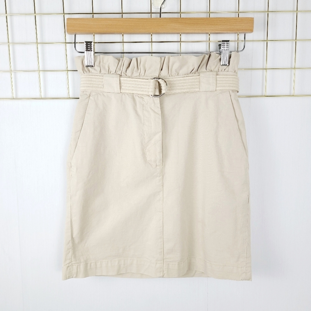Pinko Jean Beige Tan Cotton Utility Skirt